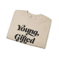 Young, Gifted and Black (script) Unisex Heavy Blend™ Crewneck Sweatshirt