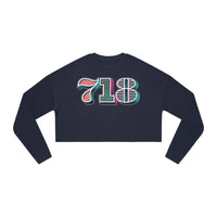 “typoGRAPHICall” 718 Area Code - Women's Cropped Sweatshirt