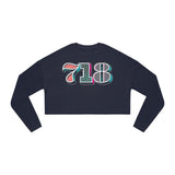 “typoGRAPHICall” 718 Area Code - Women's Cropped Sweatshirt