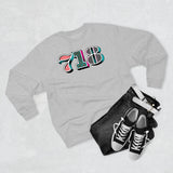 “typoGRAPHICall” 718 Area Code - Unisex Premium Crewneck Sweatshirt