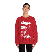 Young, Gifted and Black (script) Unisex Heavy Blend™ Crewneck Sweatshirt