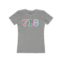 “typoGRAPHICall” 718 Area Code - Women's The Boyfriend Tee