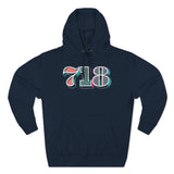 “typo-GRAPHIC-all” 718 Area Code - Unisex Premium Pullover Hoodie