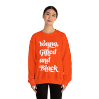 Young, Gifted and Black (script) Unisex Heavy Blend™ Crewneck Sweatshirt