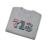 “typoGRAPHICall” 718 Area Code - Unisex Ultra Cotton Tee