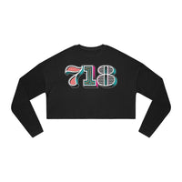 “typoGRAPHICall” 718 Area Code - Women's Cropped Sweatshirt