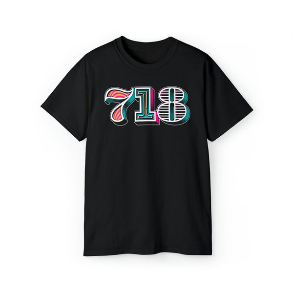 “typoGRAPHICall” 718 Area Code - Unisex Ultra Cotton Tee