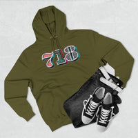 “typo-GRAPHIC-all” 718 Area Code - Unisex Premium Pullover Hoodie