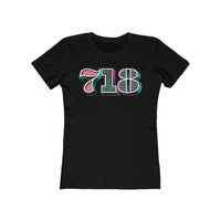 “typoGRAPHICall” 718 Area Code - Women's The Boyfriend Tee