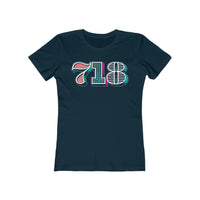 “typoGRAPHICall” 718 Area Code - Women's The Boyfriend Tee