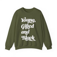 Young, Gifted and Black (script) Unisex Heavy Blend™ Crewneck Sweatshirt