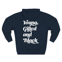 Young, Gifted and Black (script) 2-Sided Unisex Premium Pullover Hoodie