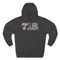 “typo-GRAPHIC-all” 718 Area Code - Unisex Premium Pullover Hoodie