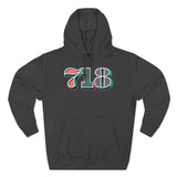 “typo-GRAPHIC-all” 718 Area Code - Unisex Premium Pullover Hoodie