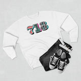 “typoGRAPHICall” 718 Area Code - Unisex Premium Crewneck Sweatshirt