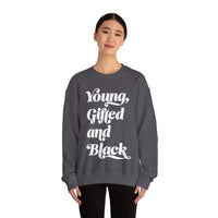 Young, Gifted and Black (script) Unisex Heavy Blend™ Crewneck Sweatshirt