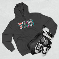 “typo-GRAPHIC-all” 718 Area Code - Unisex Premium Pullover Hoodie