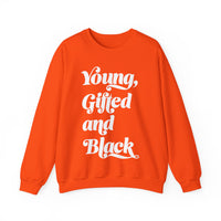 Young, Gifted and Black (script) Unisex Heavy Blend™ Crewneck Sweatshirt