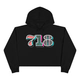 “typoGRAPHICall” 718 Area Code - Crop Hoodie