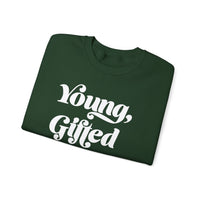 Young, Gifted and Black (script) Unisex Heavy Blend™ Crewneck Sweatshirt