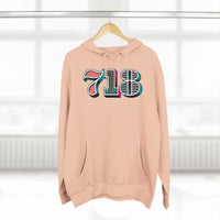 “typo-GRAPHIC-all” 718 Area Code - Unisex Premium Pullover Hoodie