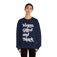 Young, Gifted and Black (script) Unisex Heavy Blend™ Crewneck Sweatshirt